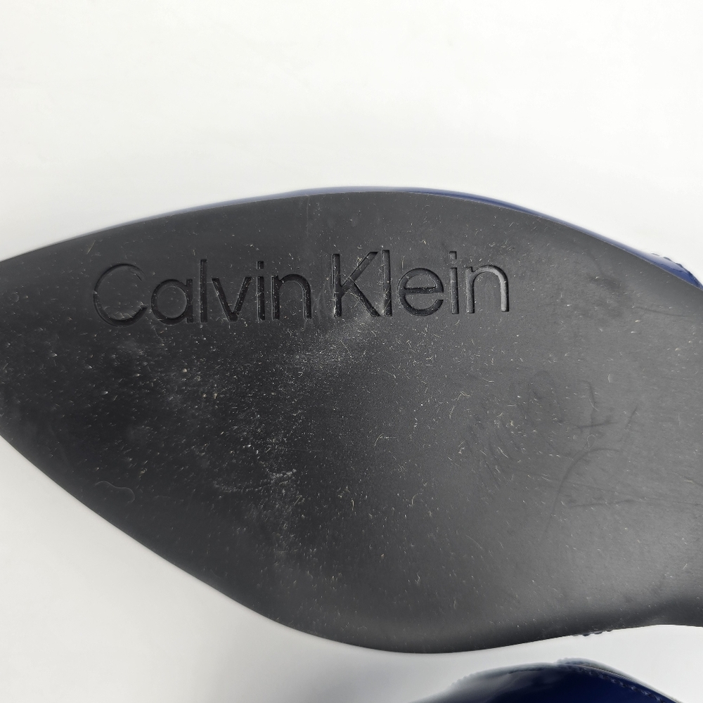 Calvin Klein Women's Sannie Pointy Toe Dress Flats, Blue Patent Leather, Sz 9.5M - Picture 10 of 11